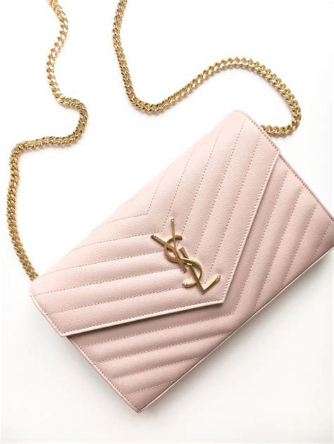 ysl wallet on chain pink gold